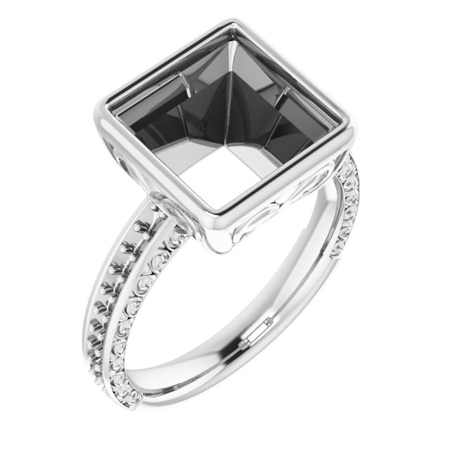 Bezel-Set Accented Engagement Ring