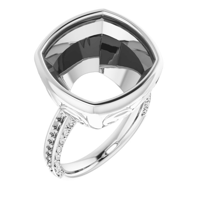 Bezel-Set Accented Engagement Ring