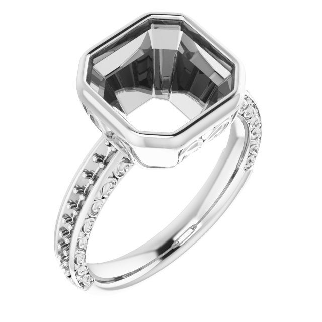 Bezel-Set Accented Engagement Ring