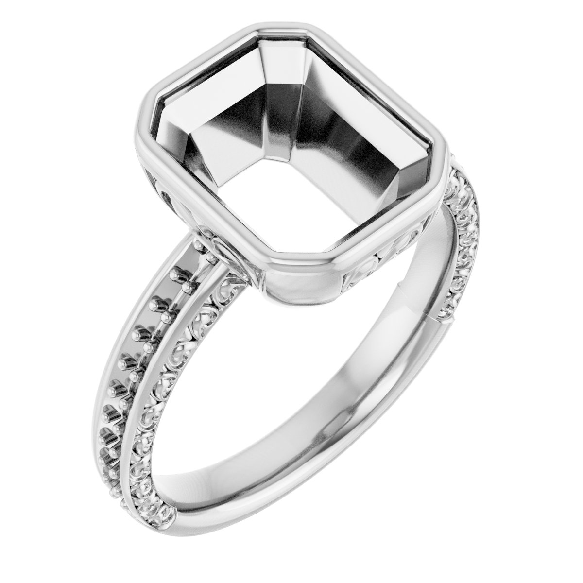 Bezel-Set Accented Engagement Ring