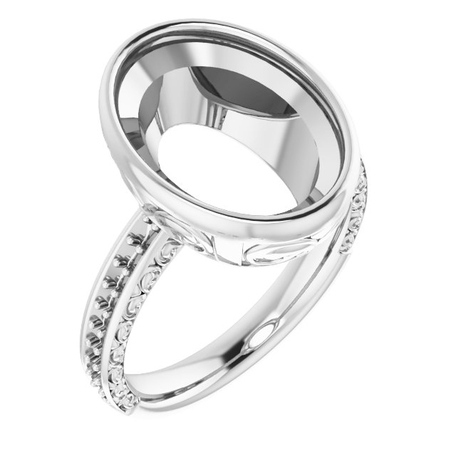 Bezel-Set Accented Engagement Ring