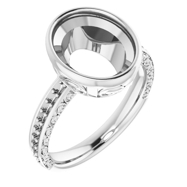 Bezel-Set Accented Engagement Ring
