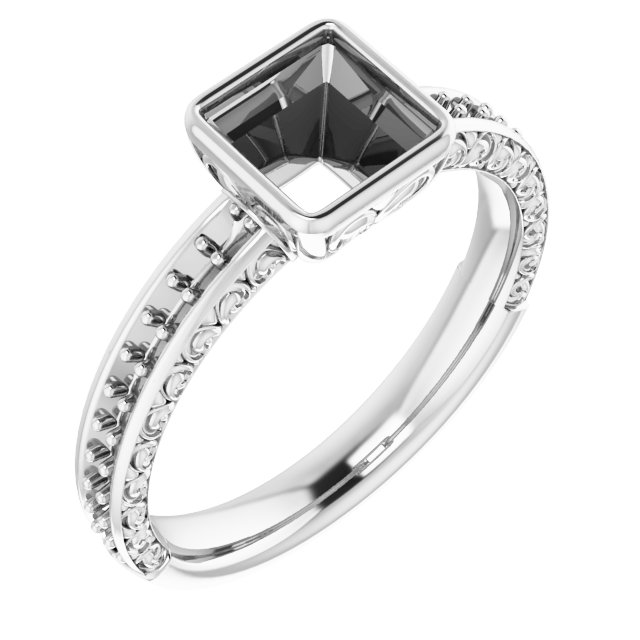 Bezel-Set Accented Engagement Ring