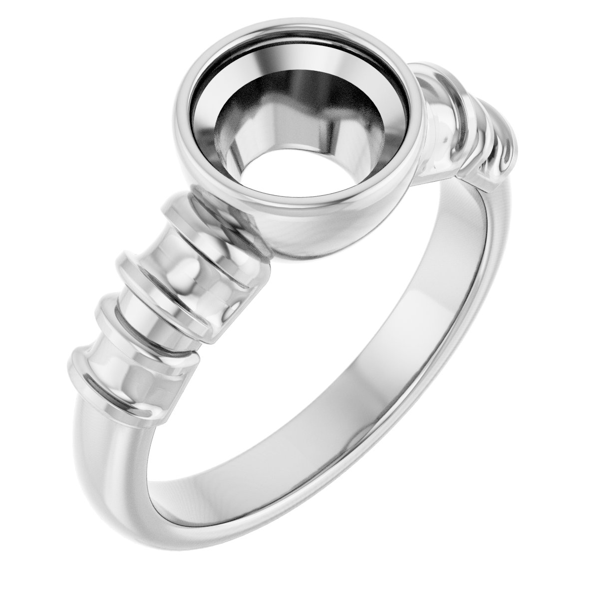 Bezel-Set Baguette Accented Engagement Ring