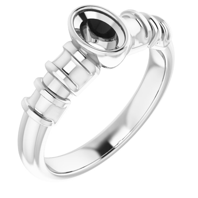 Bezel-Set Baguette Accented Engagement Ring