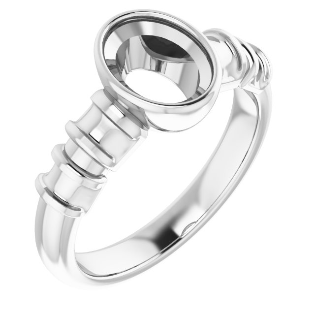 Bezel-Set Baguette Accented Engagement Ring