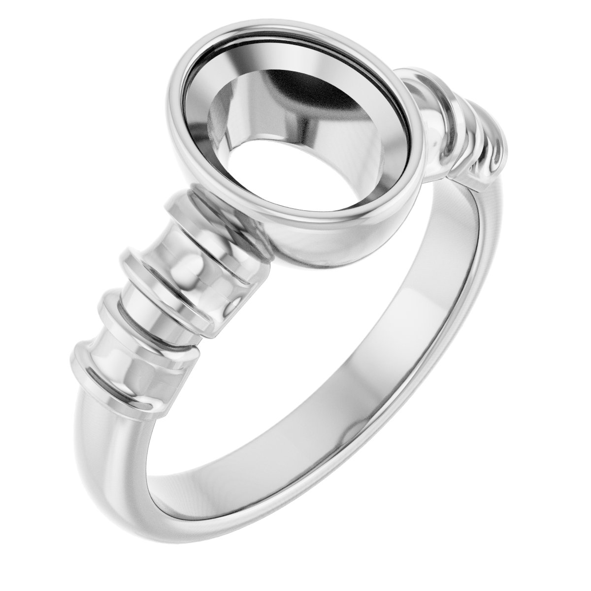 Bezel-Set Baguette Accented Engagement Ring