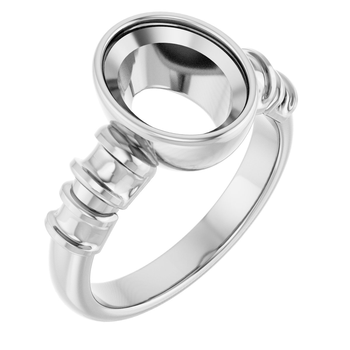 Bezel-Set Baguette Accented Engagement Ring