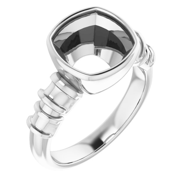 Bezel-Set Baguette Accented Engagement Ring