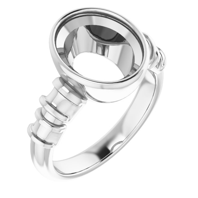 Bezel-Set Baguette Accented Engagement Ring