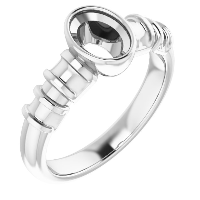 Bezel-Set Baguette Accented Engagement Ring