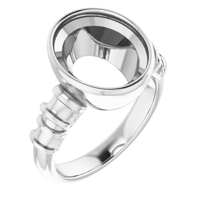 Bezel-Set Baguette Accented Engagement Ring