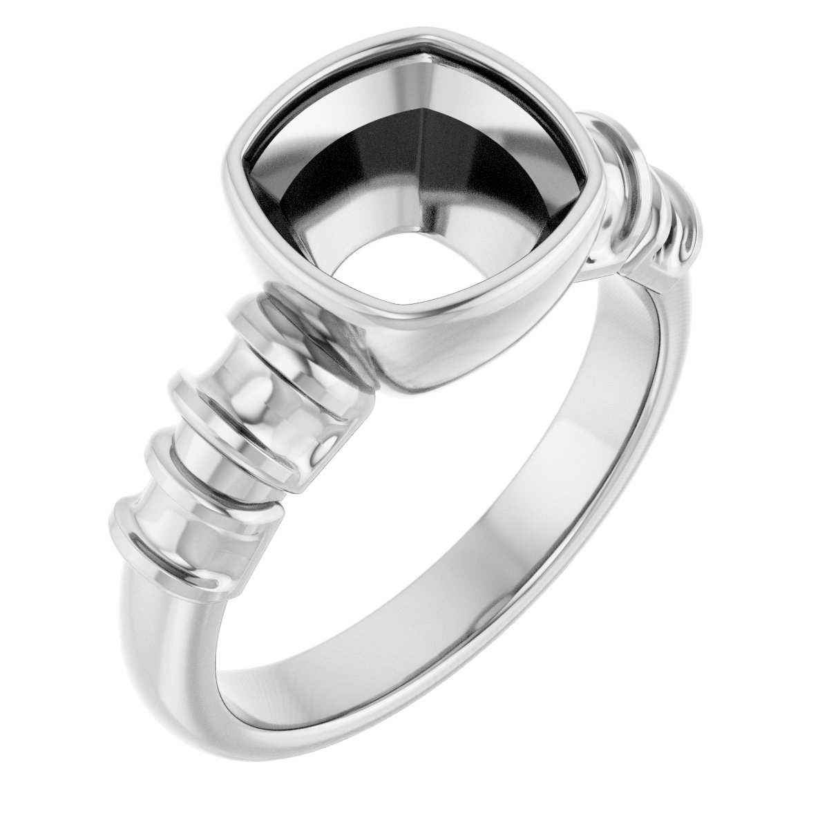 Bezel-Set Baguette Accented Engagement Ring