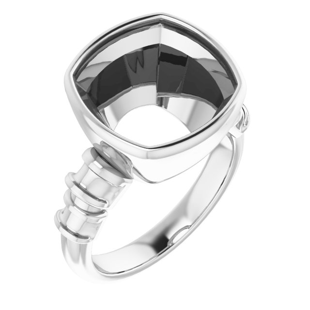 Bezel-Set Baguette Accented Engagement Ring