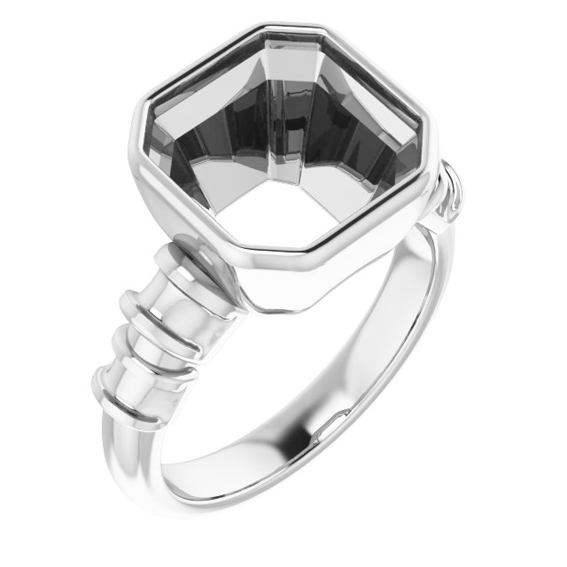 Bezel-Set Baguette Accented Engagement Ring