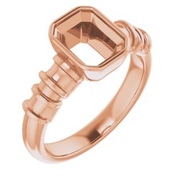 Baguette Accented Bezel-Set Engagement Ring