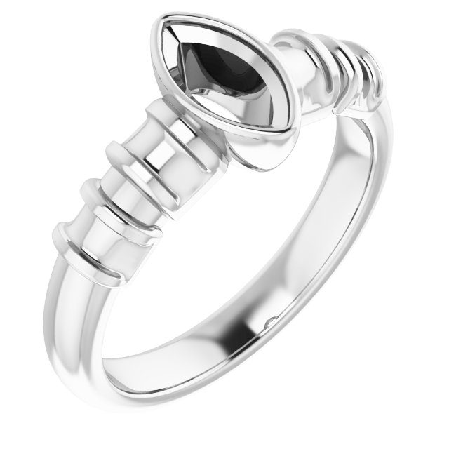 Bezel-Set Baguette Accented Engagement Ring