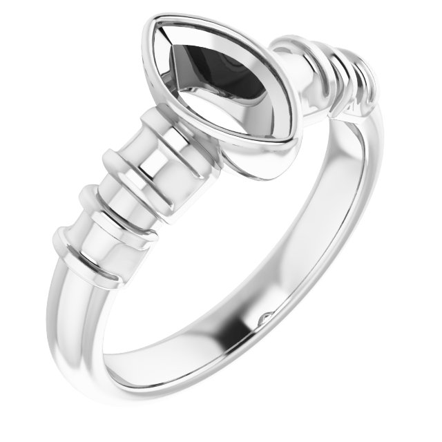 Bezel-Set Baguette Accented Engagement Ring