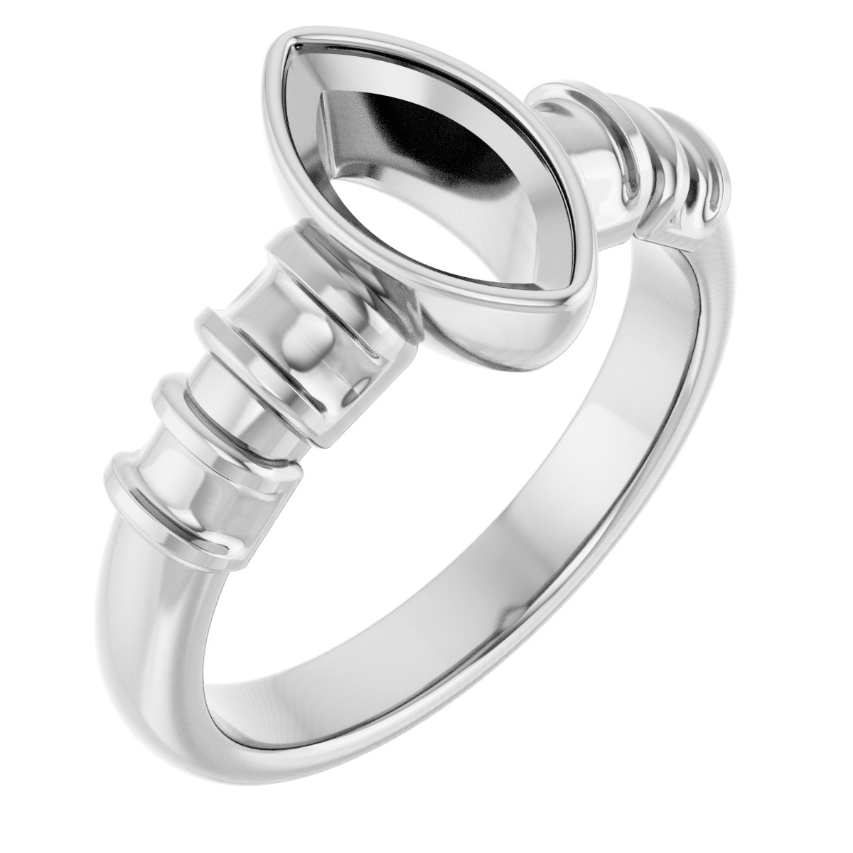 Bezel-Set Baguette Accented Engagement Ring