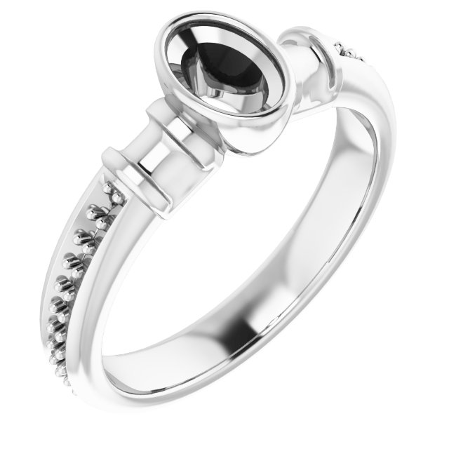 Bezel-Set Baguette Accented Engagement Ring