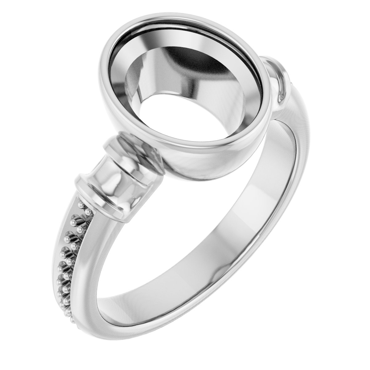 Bezel-Set Baguette Accented Engagement Ring