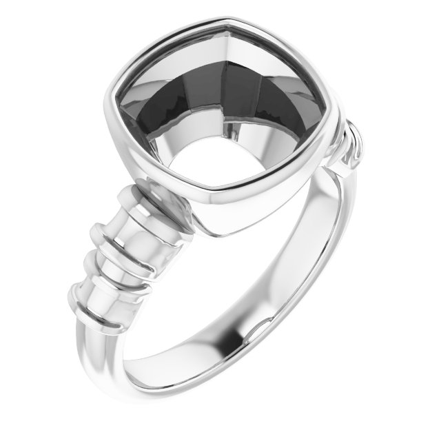 Bezel-Set Baguette Accented Engagement Ring