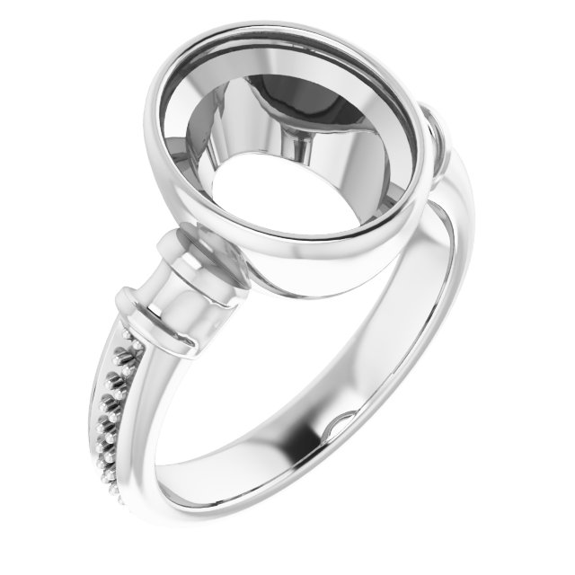 Bezel-Set Baguette Accented Engagement Ring