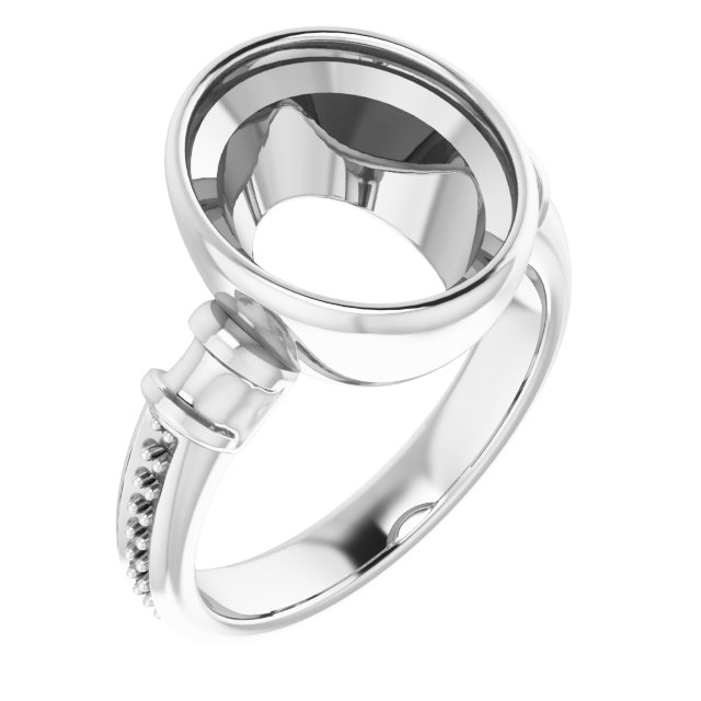Bezel-Set Baguette Accented Engagement Ring