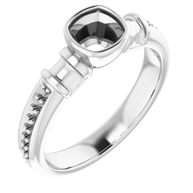 Bezel-Set Baguette Accented Engagement Ring