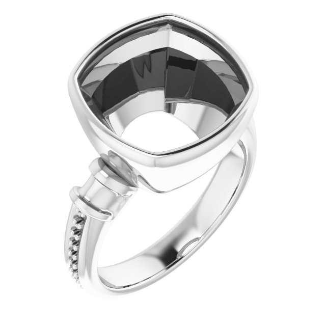 Bezel-Set Baguette Accented Engagement Ring