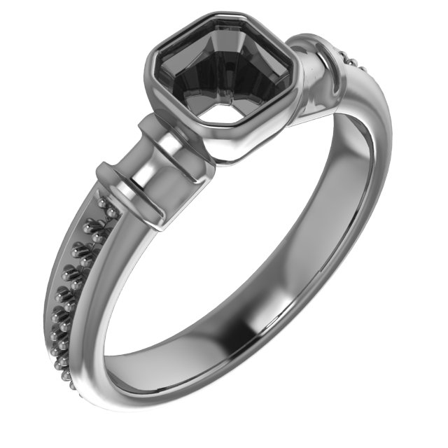 4 mm Square Engagement Ring Mounting