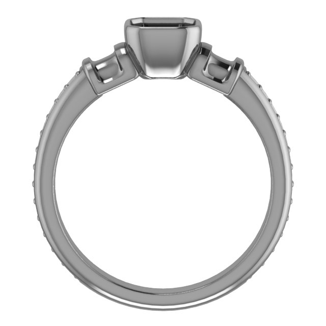 4 mm Square Engagement Ring Mounting view 2