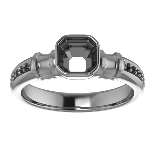 4 mm Square Engagement Ring Mounting view 3