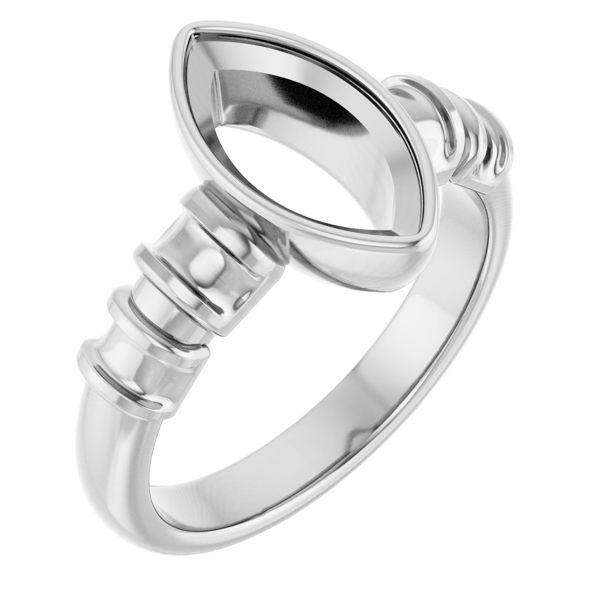 Bezel-Set Baguette Accented Engagement Ring