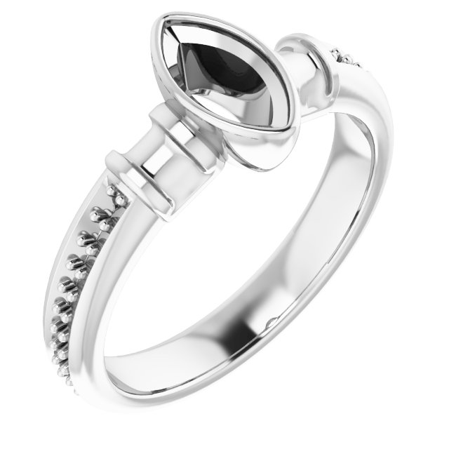 Bezel-Set Baguette Accented Engagement Ring