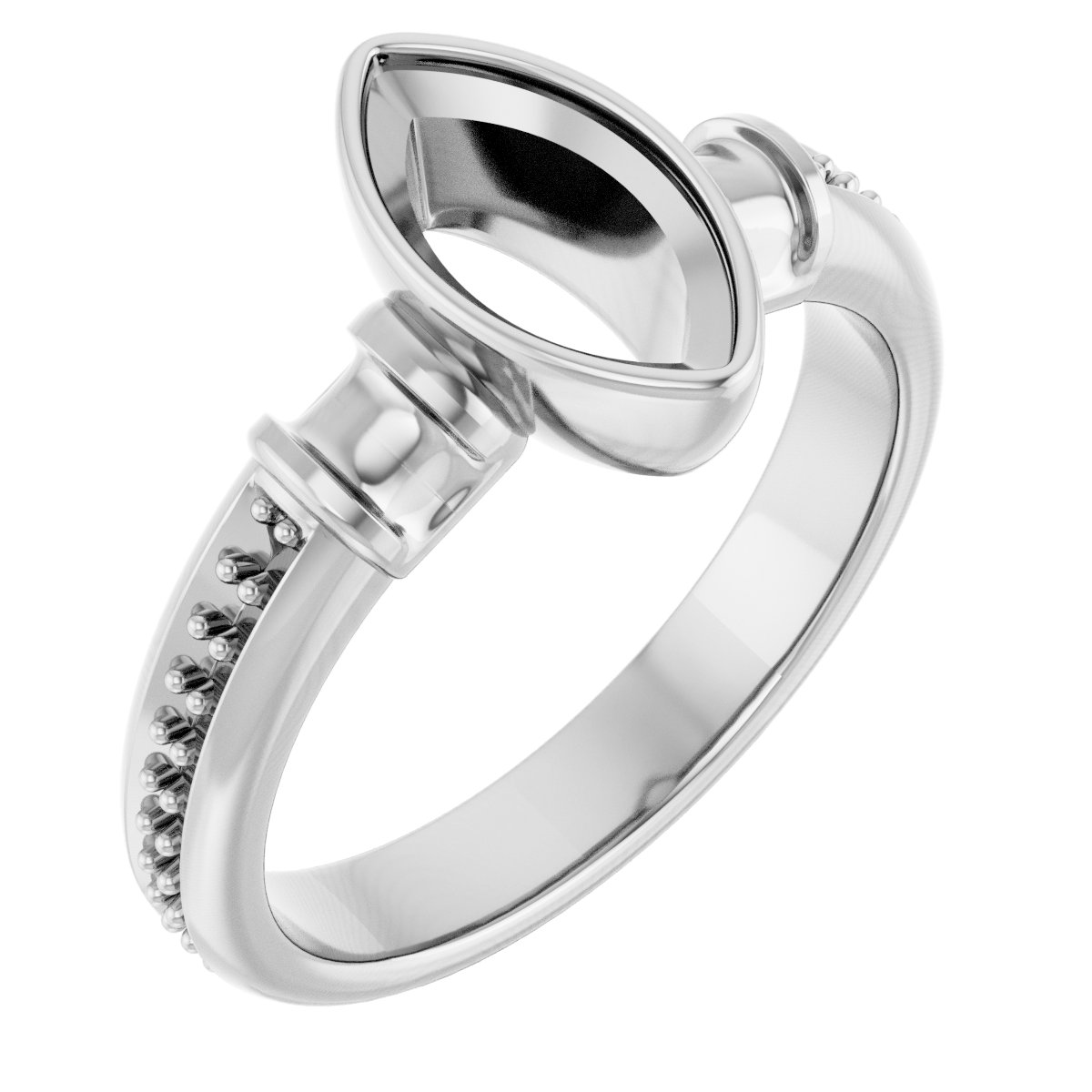 Bezel-Set Baguette Accented Engagement Ring