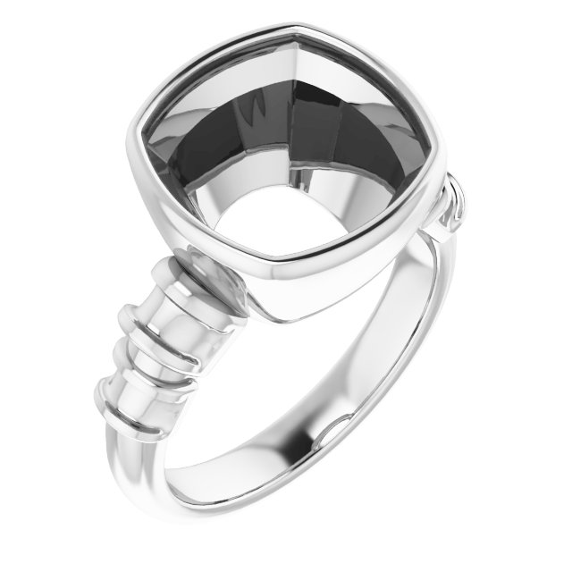 Bezel-Set Baguette Accented Engagement Ring