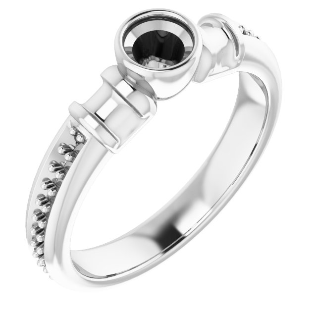 Bezel-Set Baguette Accented Engagement Ring