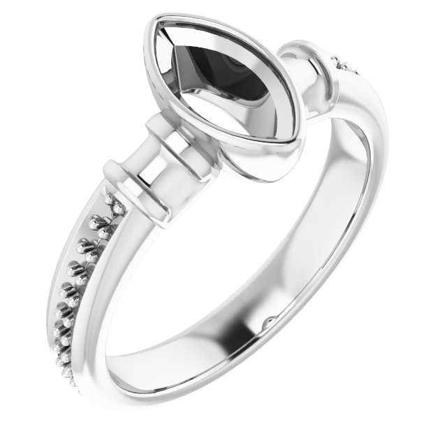 Bezel-Set Baguette Accented Engagement Ring