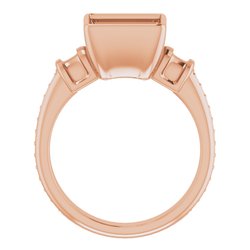 Baguette Accented Bezel-Set Engagement Ring