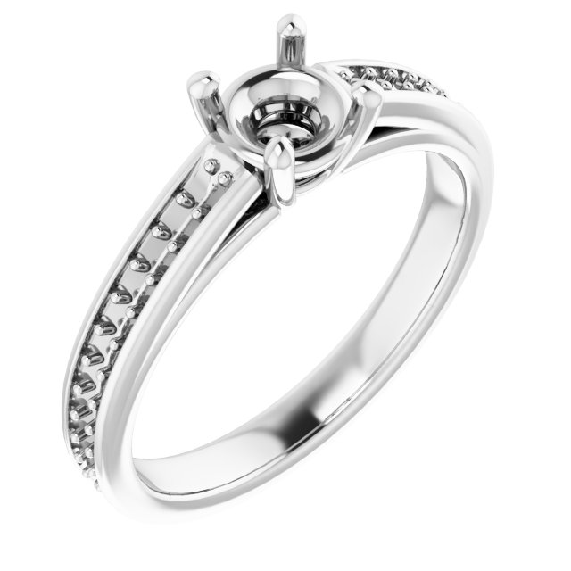 Accented Cathedral Engagement Ring