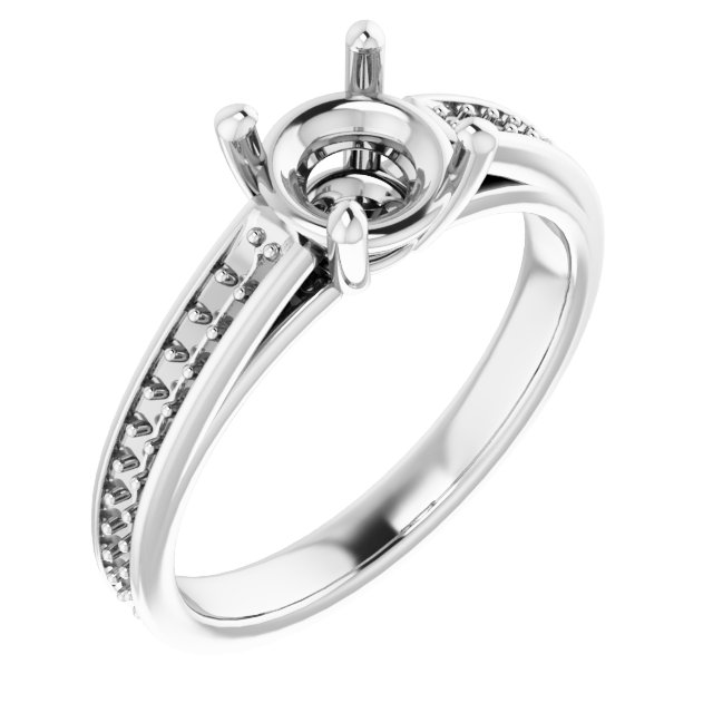 Accented Cathedral Engagement Ring