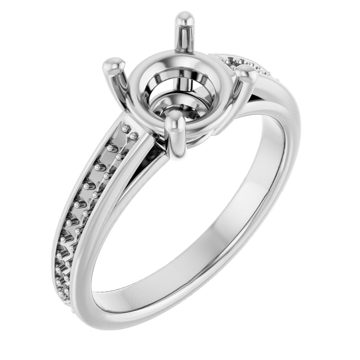 Accented Cathedral Engagement Ring