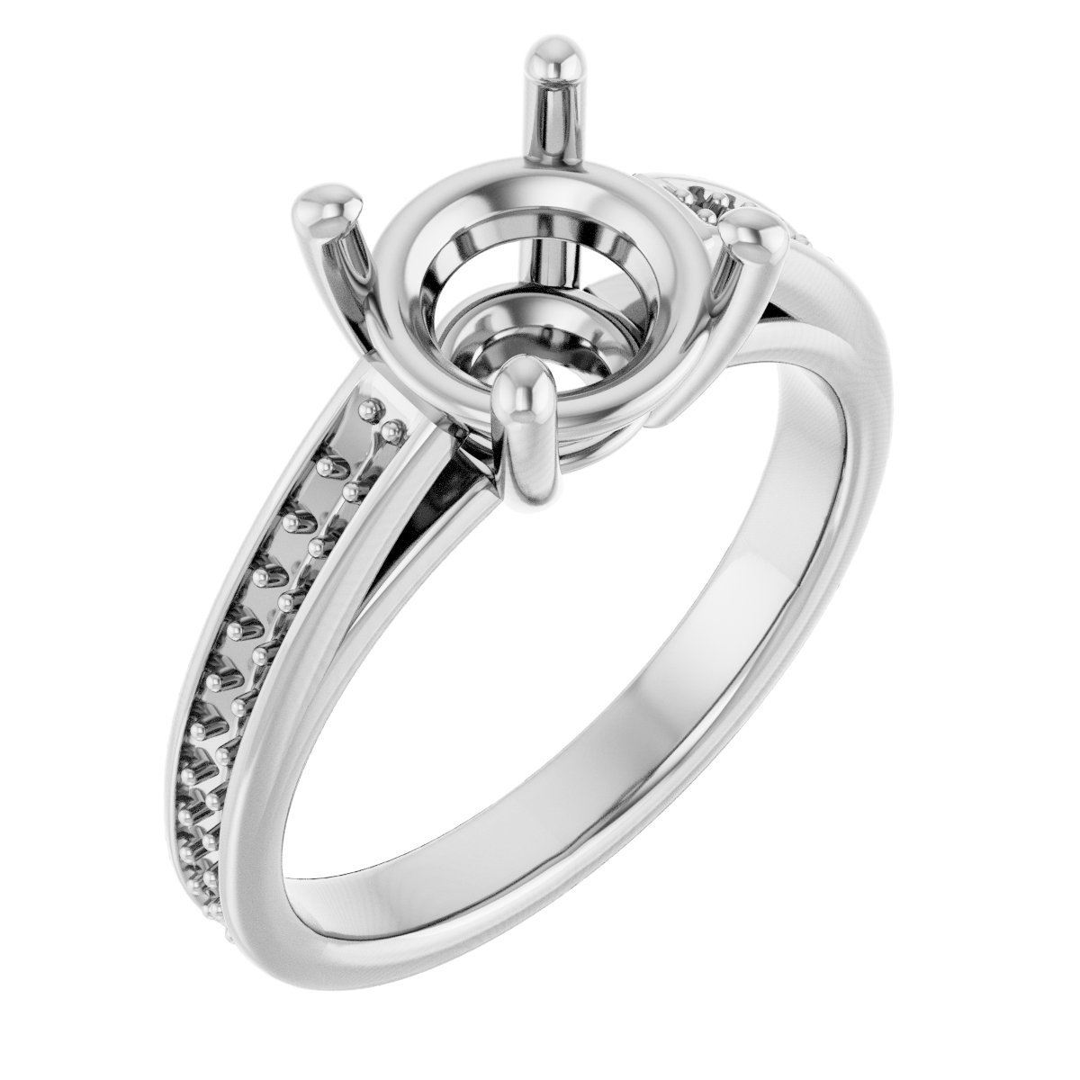 Accented Cathedral Engagement Ring
