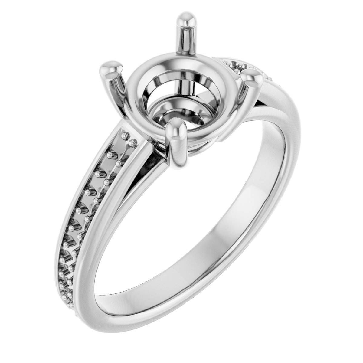 Accented Cathedral Engagement Ring