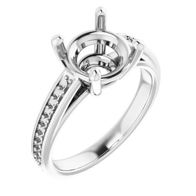 Accented Cathedral Engagement Ring