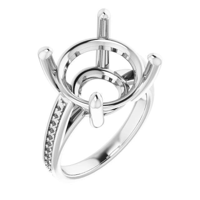 Accented Cathedral Engagement Ring