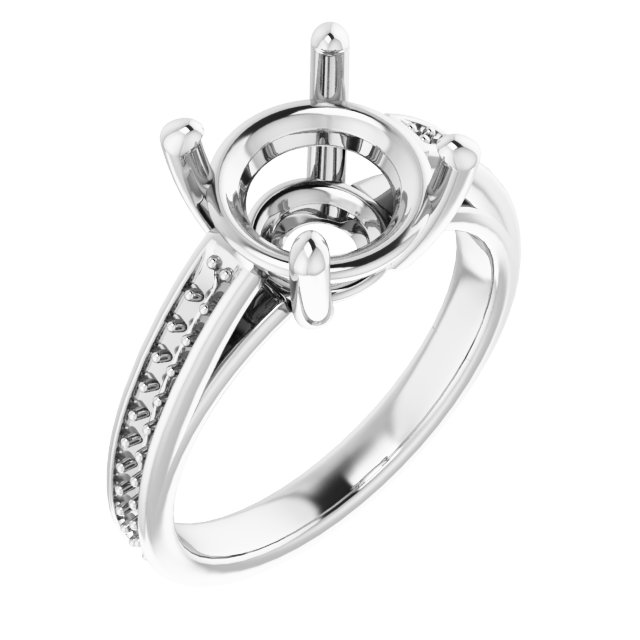 Accented Cathedral Engagement Ring