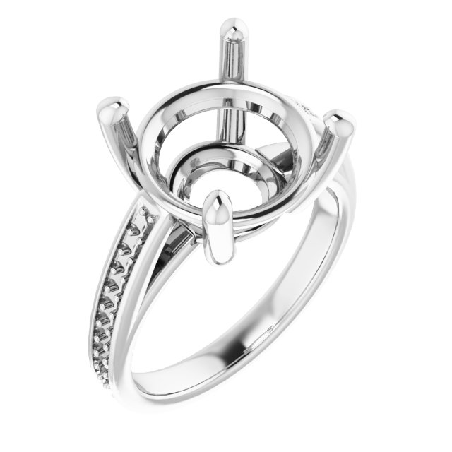 Accented Cathedral Engagement Ring
