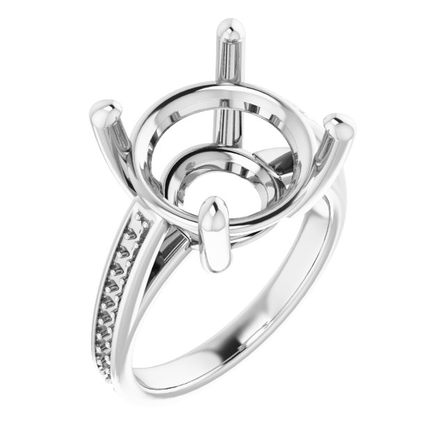 Accented Cathedral Engagement Ring